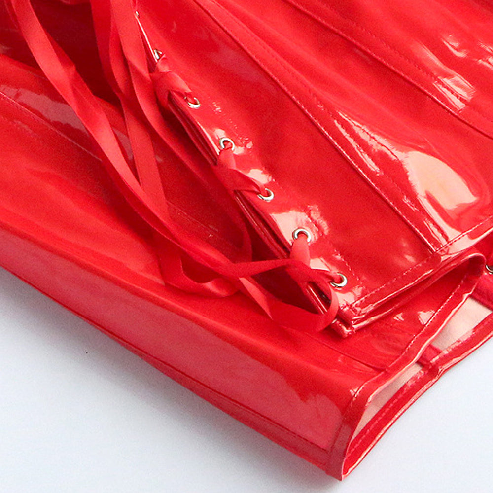 Wet Look Plus Size Latex Dress: PVC Bodycon, Off Shoulder