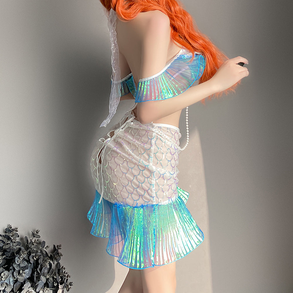Mermaid Halloween Costume Set - Metallic Lingerie