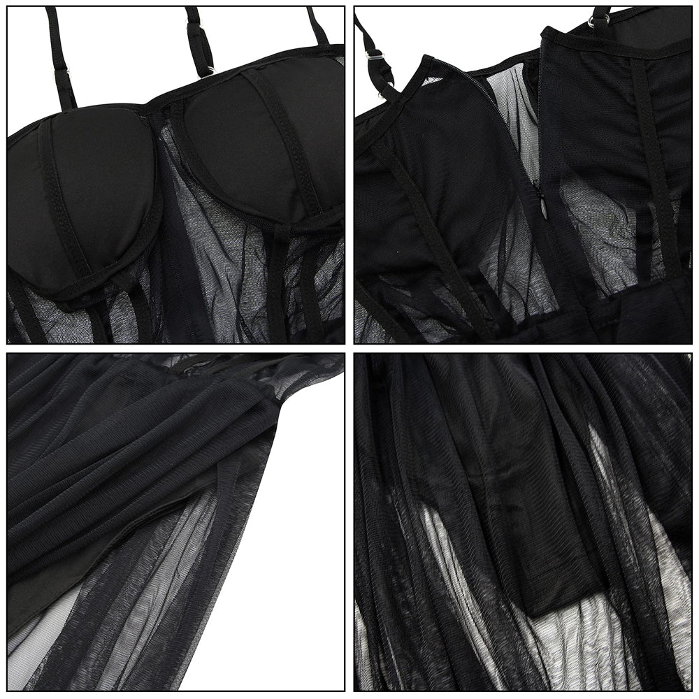 Sheer Corset Maxi Dress.