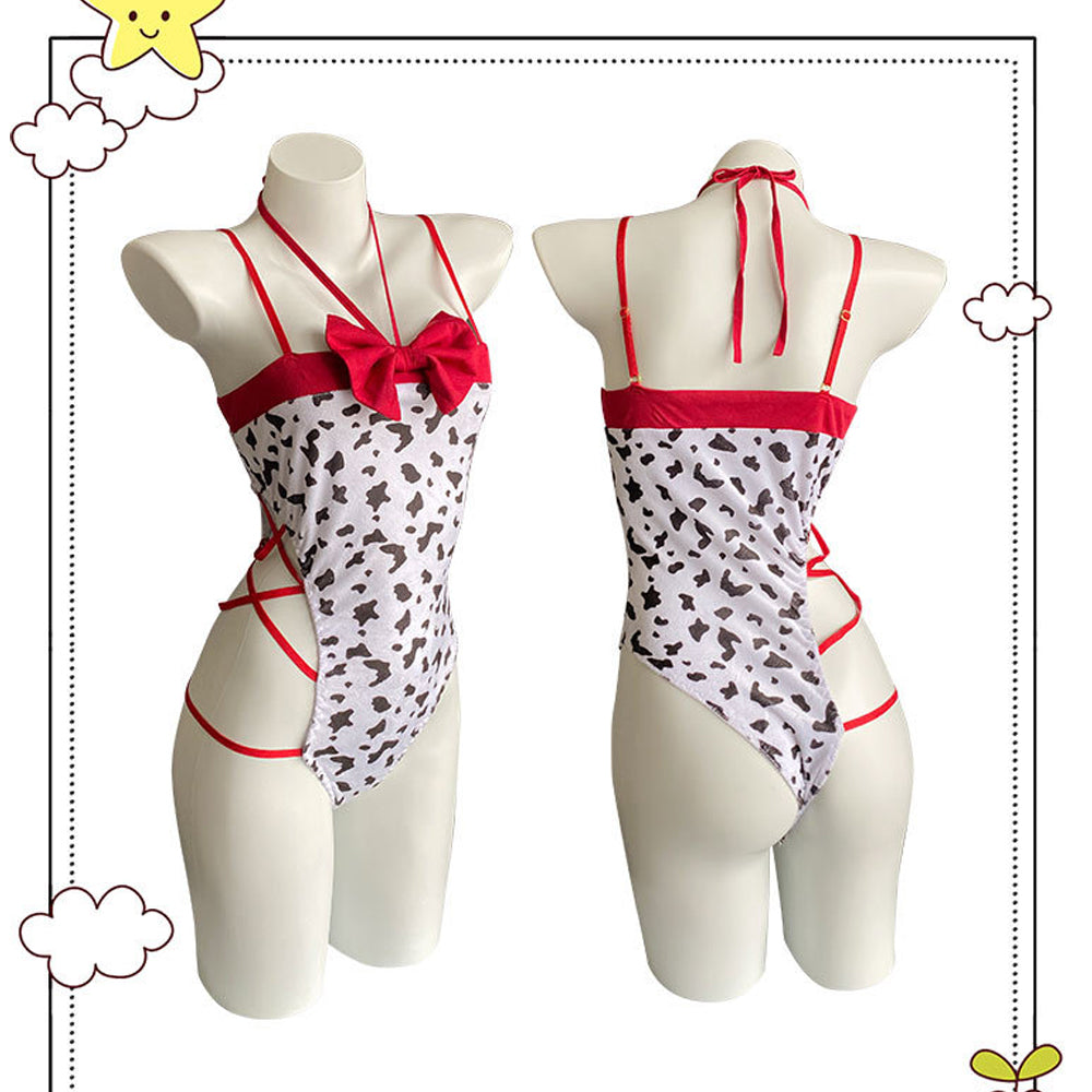 Amorino Anime Cow Print Cosplay Bodysuit