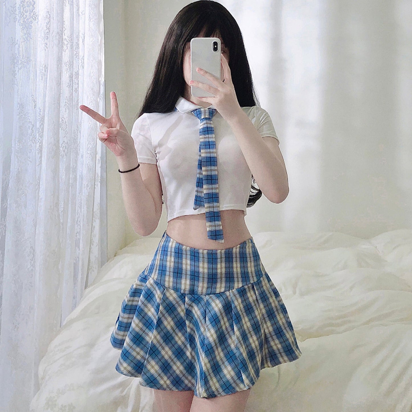 Anime School Girl Costume Set: Amorino