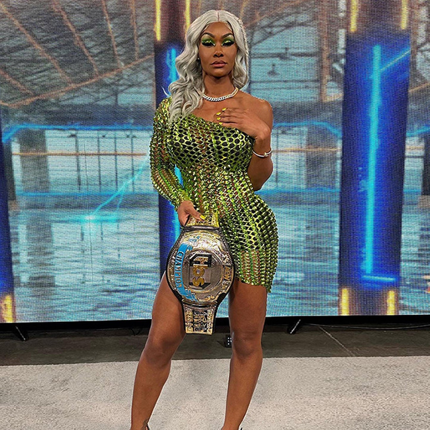 Metallic Mini Dress with Cut-Out - Rave Ready