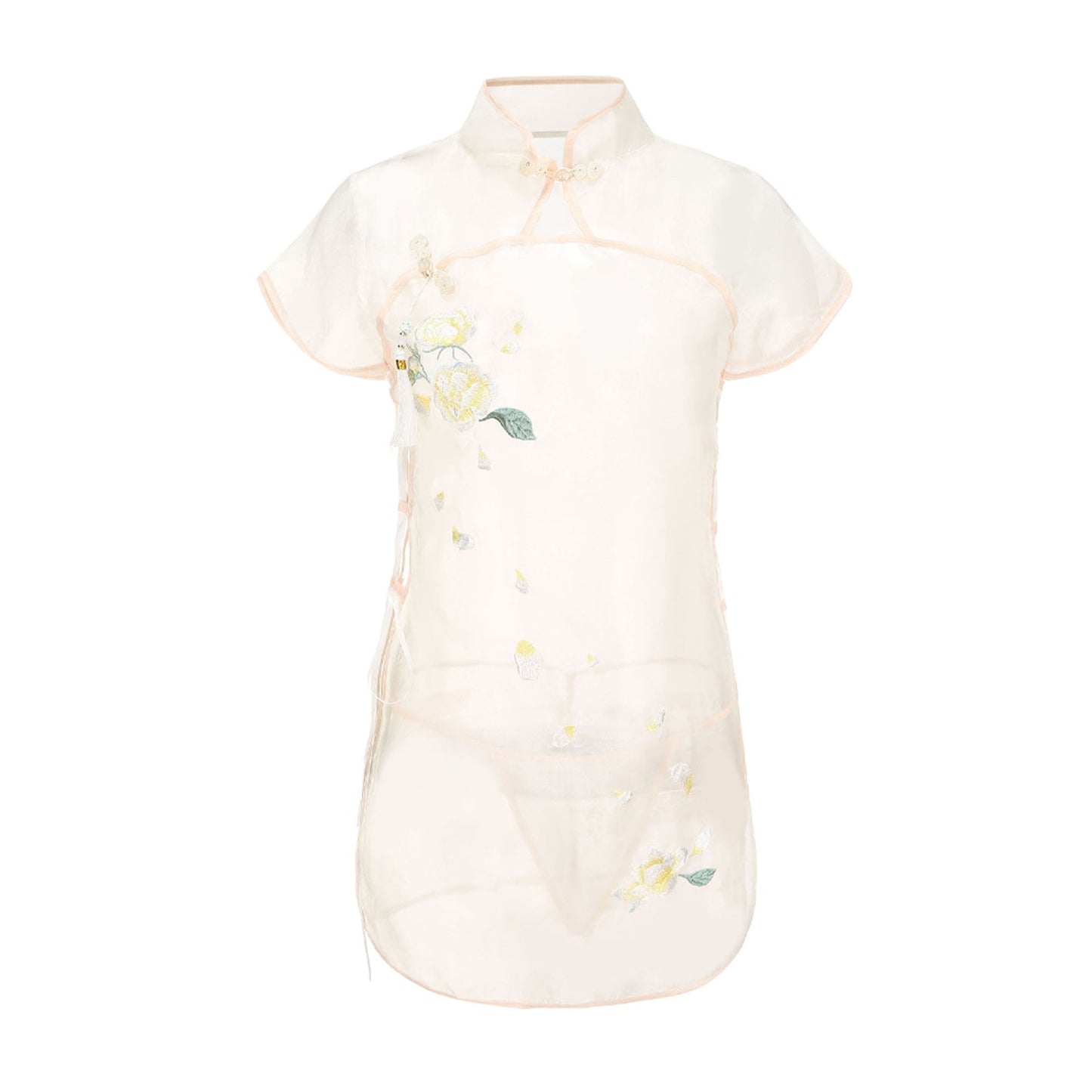 Irresistible Floral Embroidered Sheer Lingerie Dress