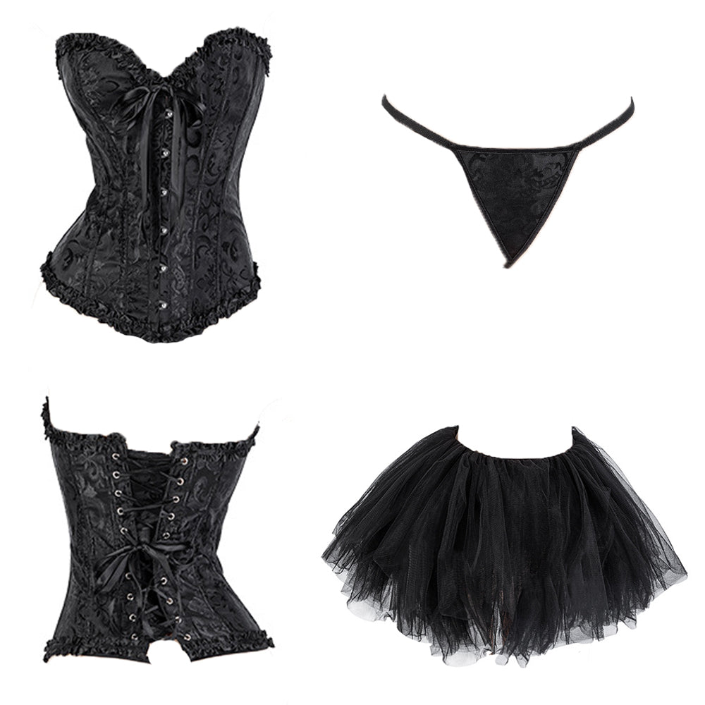 Mesh Skirt Gothic Corset Costume
