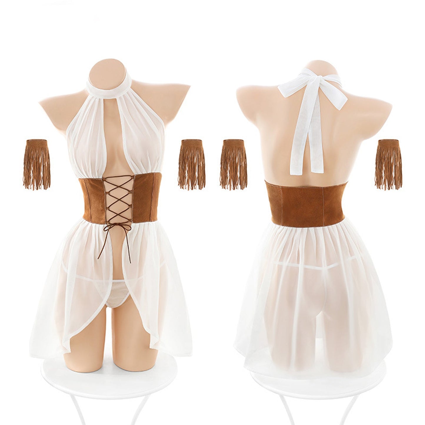 White Flyaway Babydoll Lingerie Set