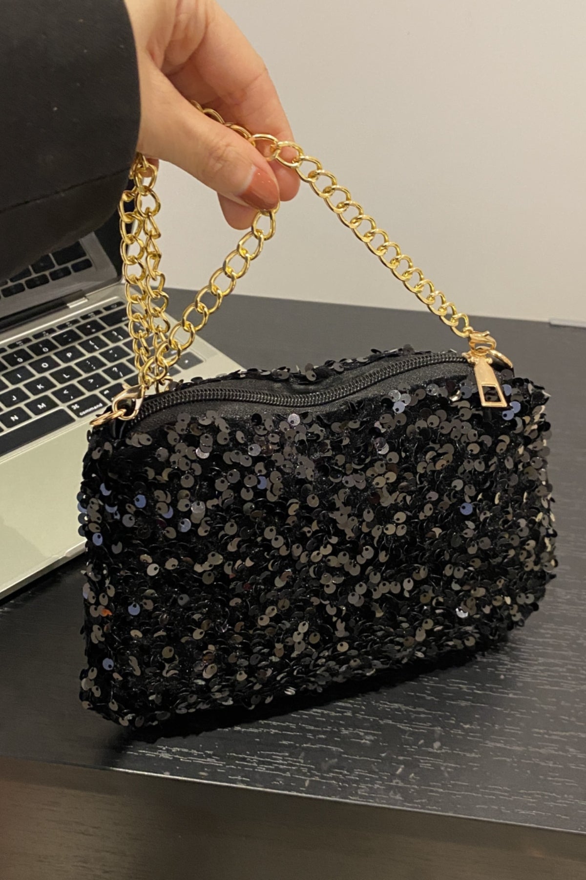 Sequin Removable Strap Shoulder Bag