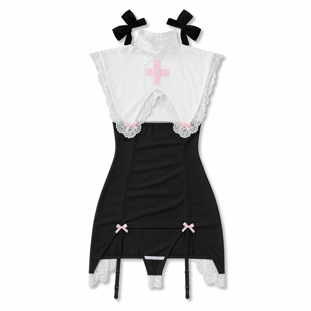 Irresistible Nun Roleplay Cosplay Costume Black