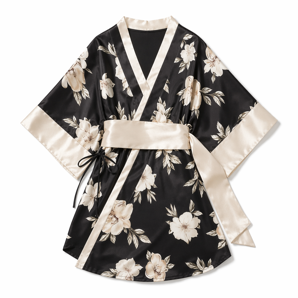 Floral Print Yukata Cosplay Costume L