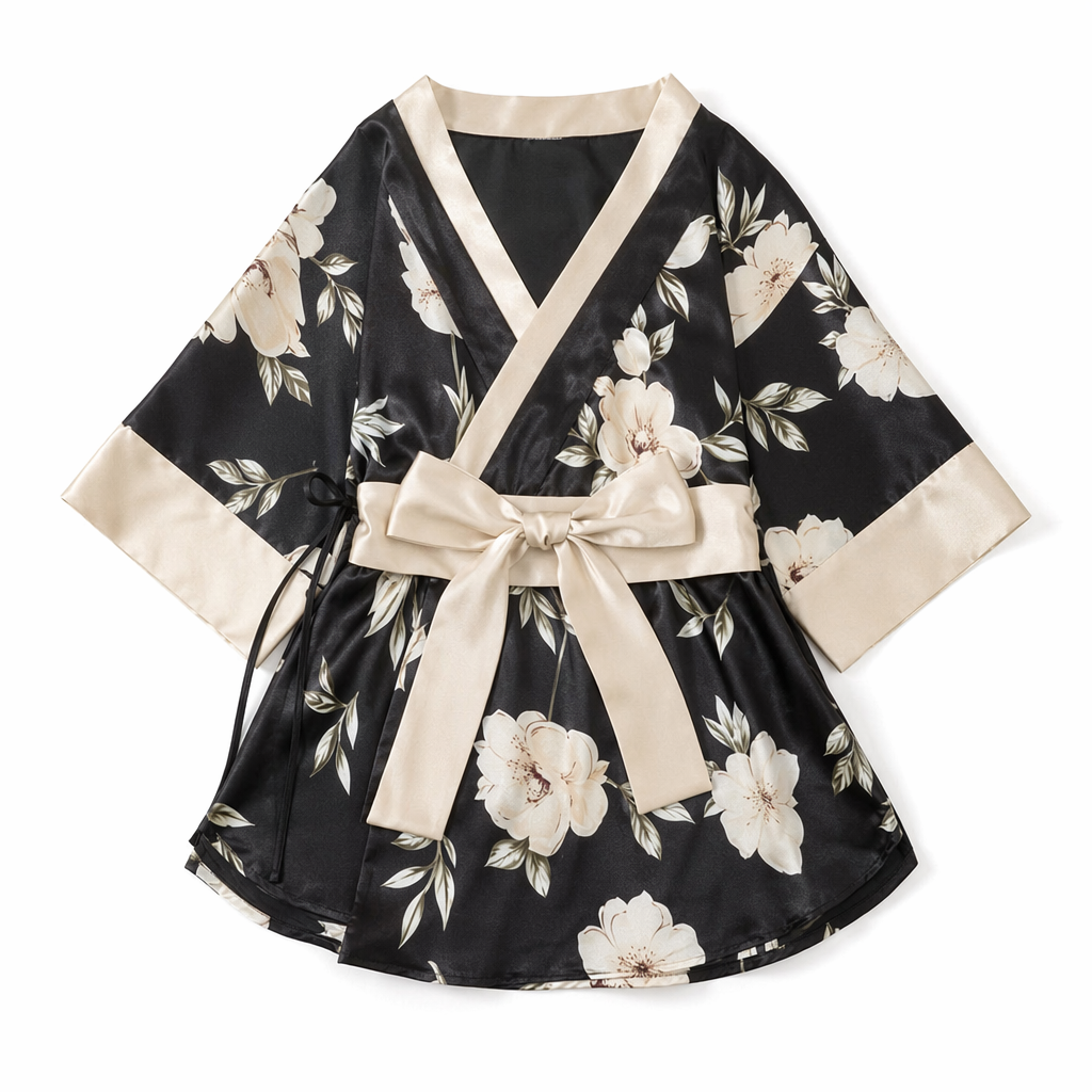 Floral Print Yukata Cosplay Costume M