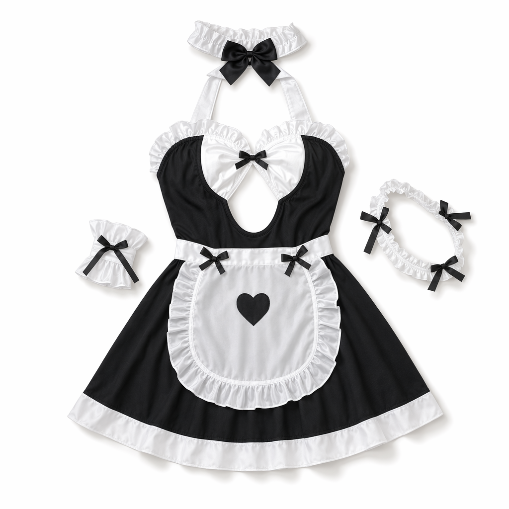 Anime Maid Cosplay Outfit Black