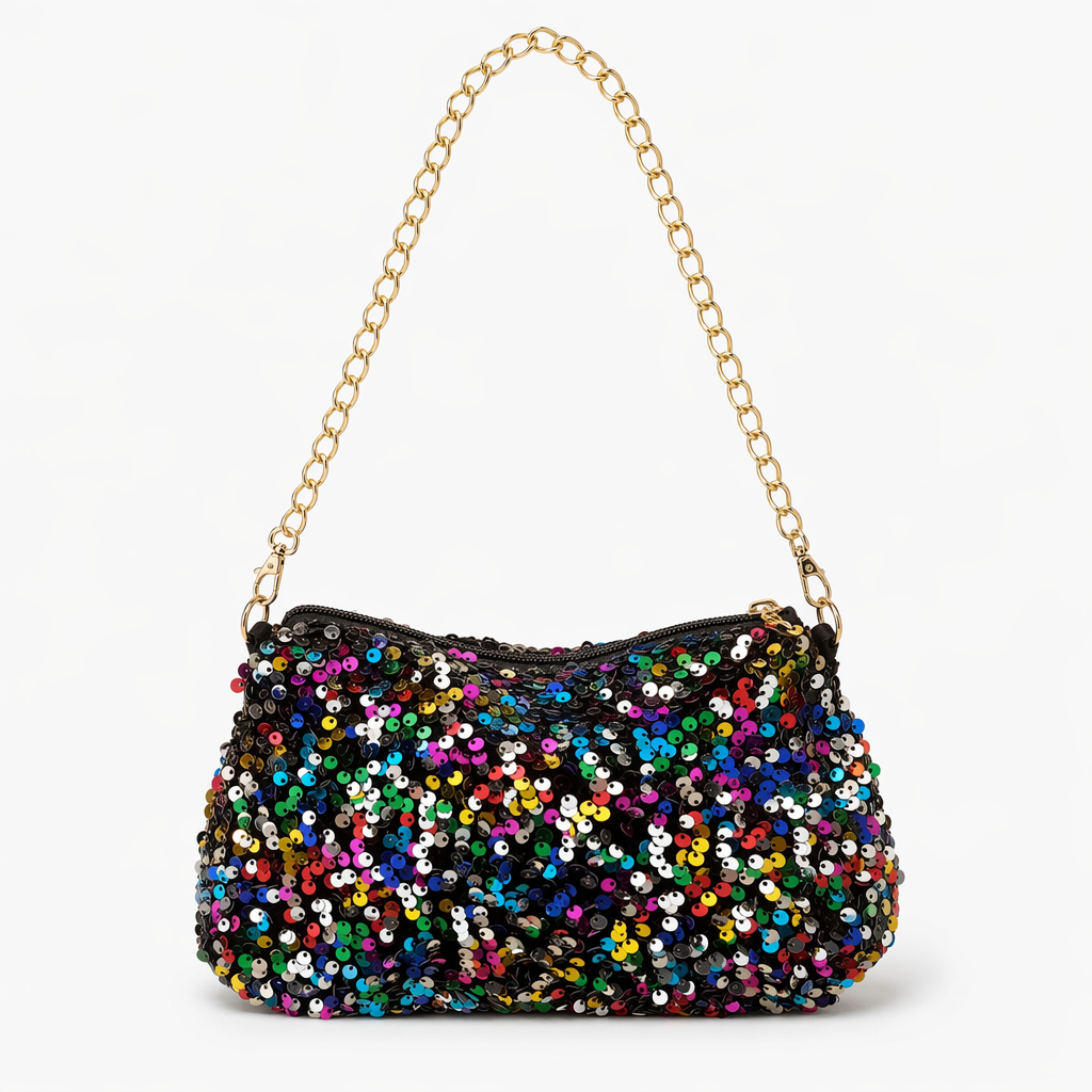 Sequin Removable Strap Shoulder Bag Multicolor