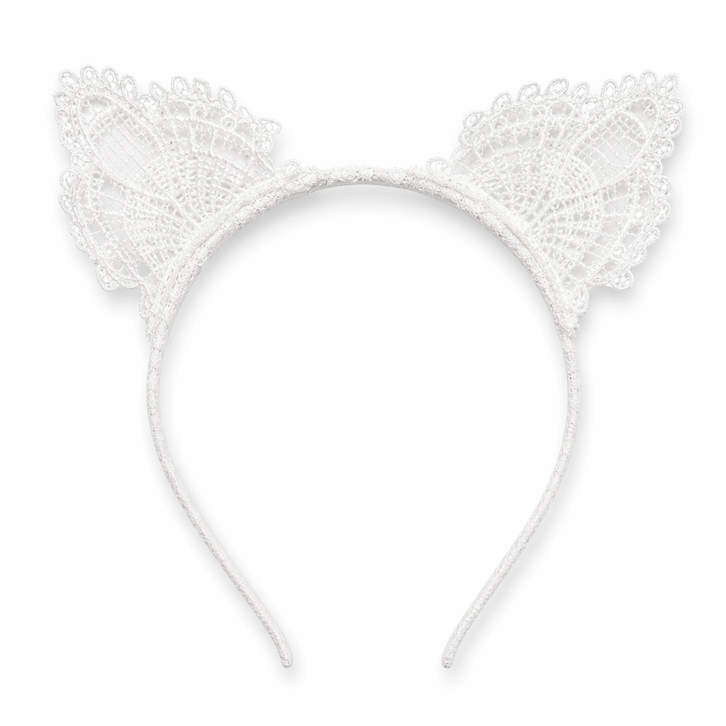 Cute Headband with Cat Ears White 2