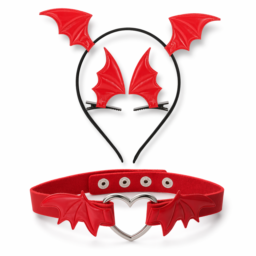 Amorino Bat Wings Hair Accessories Red