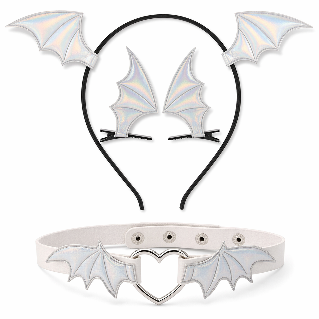 Amorino Bat Wings Hair Accessories Silver