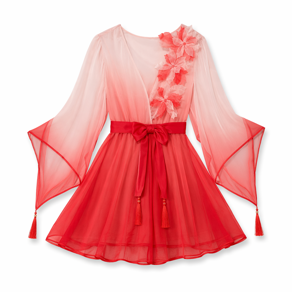 Anime Kimono Dress Red
