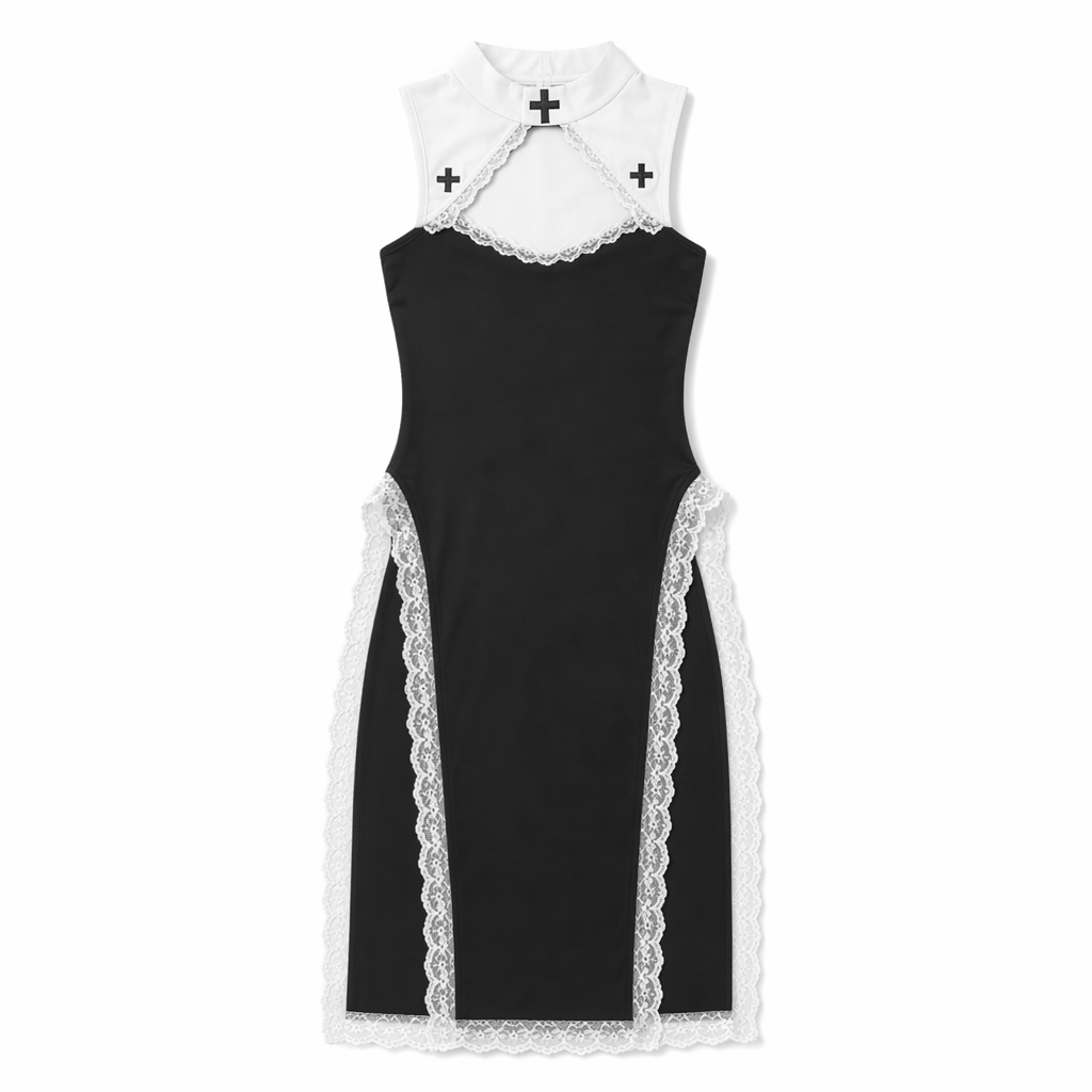 Daring Anime Roleplay Outfit - Cosplay Uniform Black