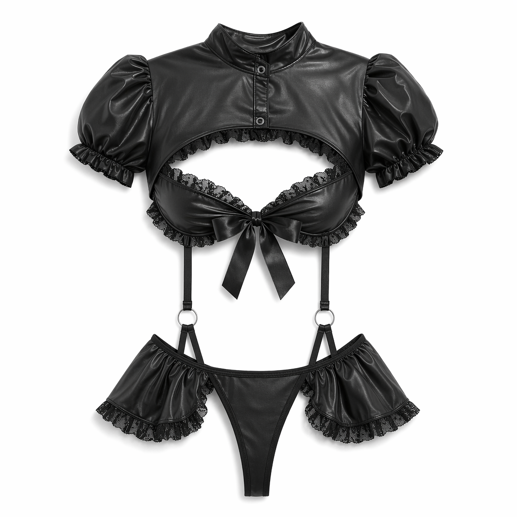 Black Patent Leather Irresistible Jumpsuit Black