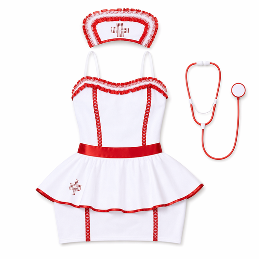 Adult Nurse Costume Set White