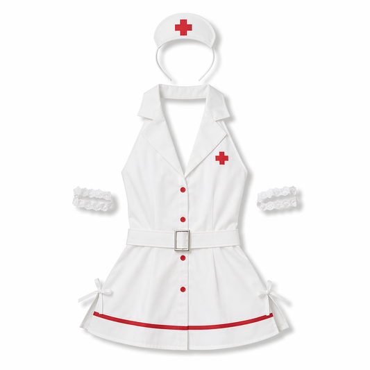 Irresistible Anime Nurse Costume Outfit White