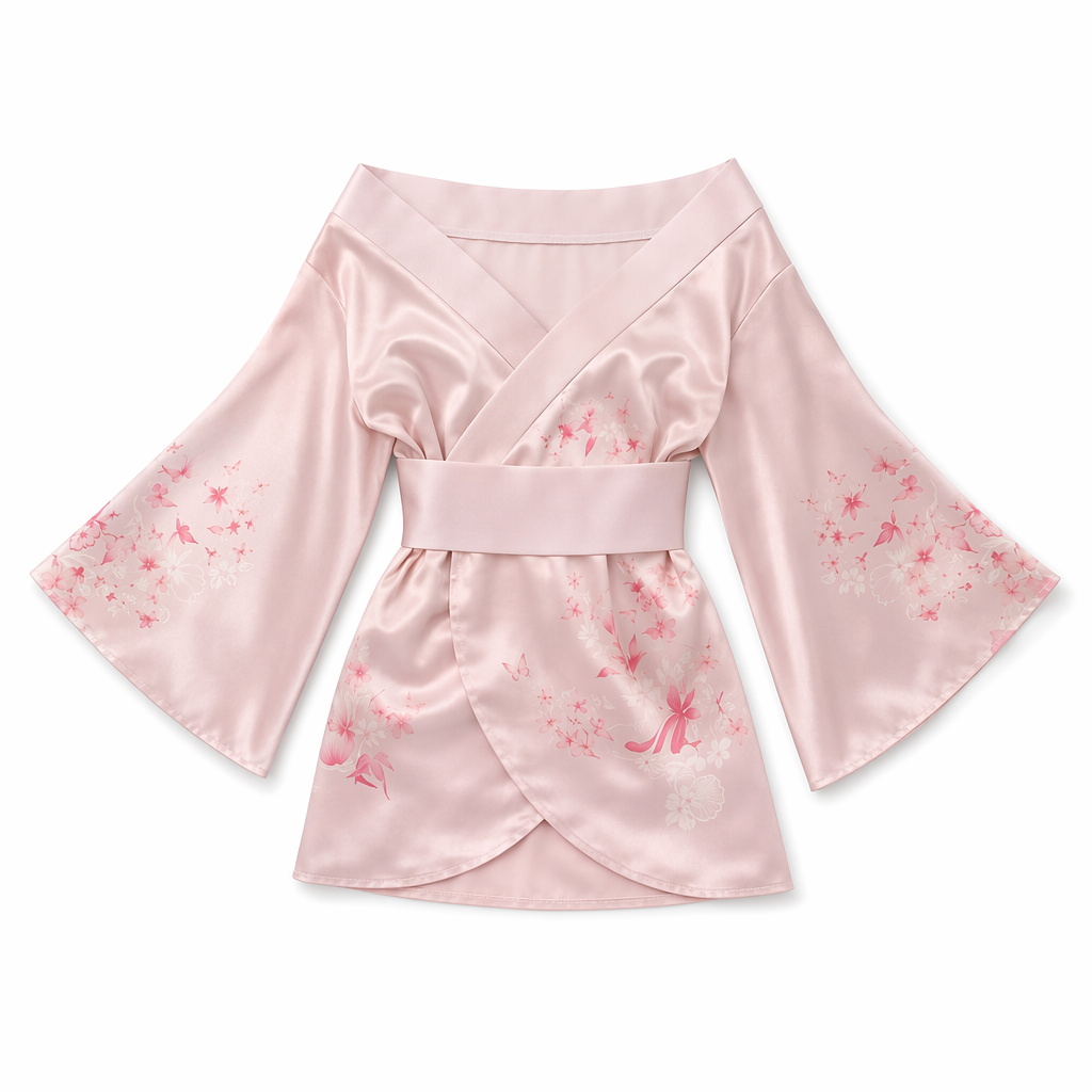 Amorino Floral Kimono Dress Geisha Costume Pink