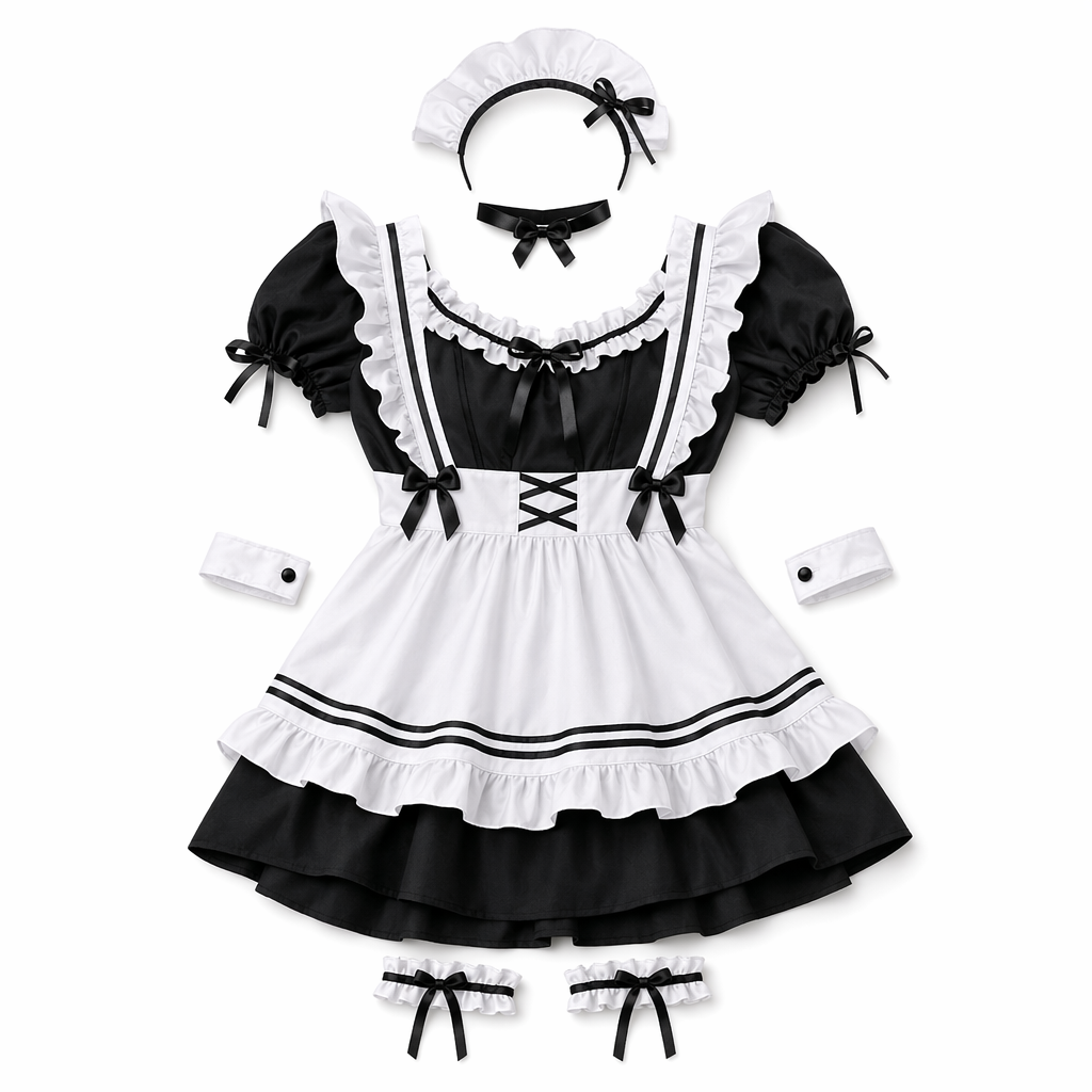 Irresistible French Maid Cosplay Costume Black