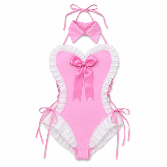 Cuddly Cat Cosplay Bodysuit Pink