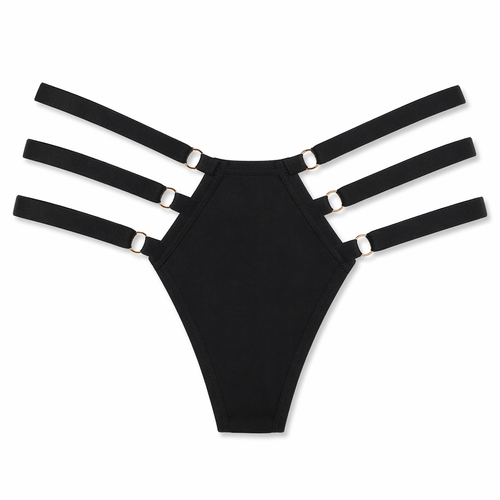 Black Plus Size Strappy Side Panty Black