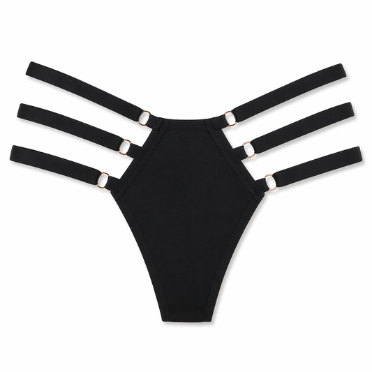 Black Plus Size Strappy Side Panty Black