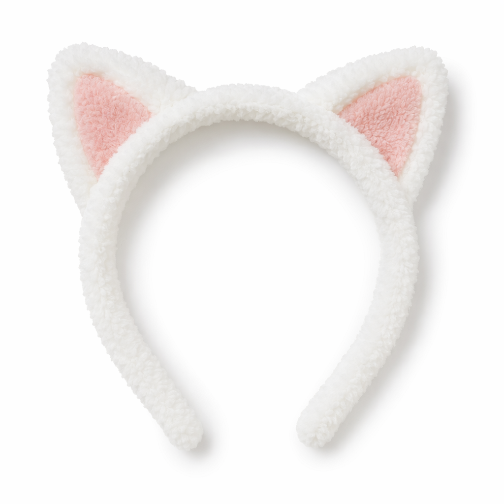 Cute Headband with Cat Ears White 1