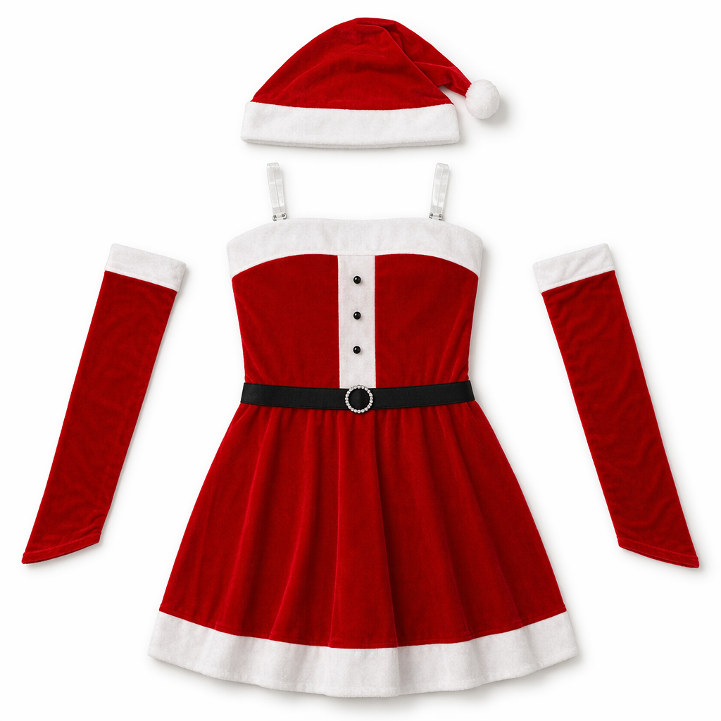 Deluxe Santa Claus Cosplay Costume Red