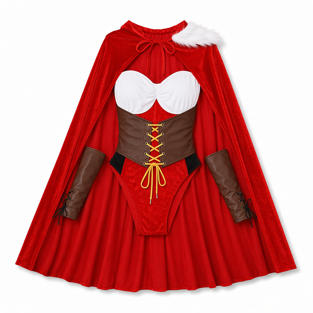 Gothic Anime Red Hood Costume Red