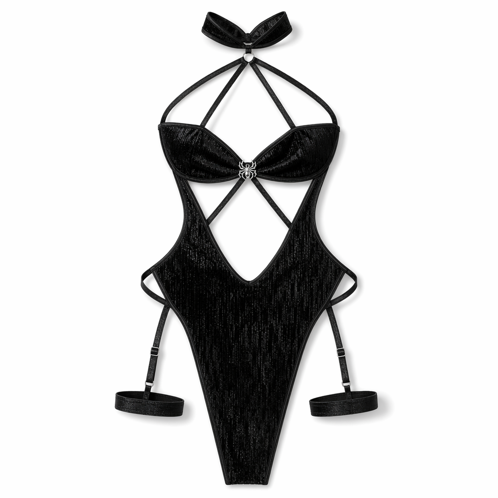Amorino Chinese Strappy Dress -  Black Anime Costume Black