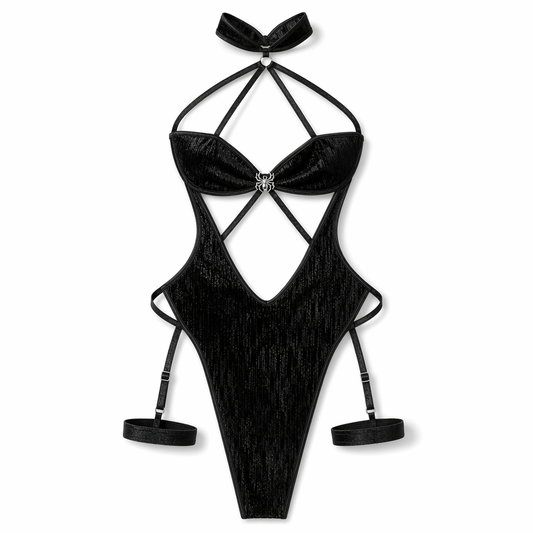 Amorino Chinese Strappy Dress -  Black Anime Costume Black