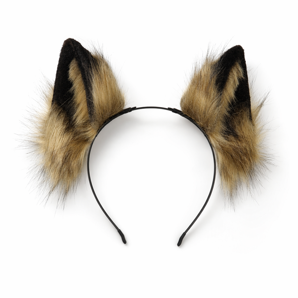 Fur Cat Ears Headband - Cosplay Party Accessory Yellow