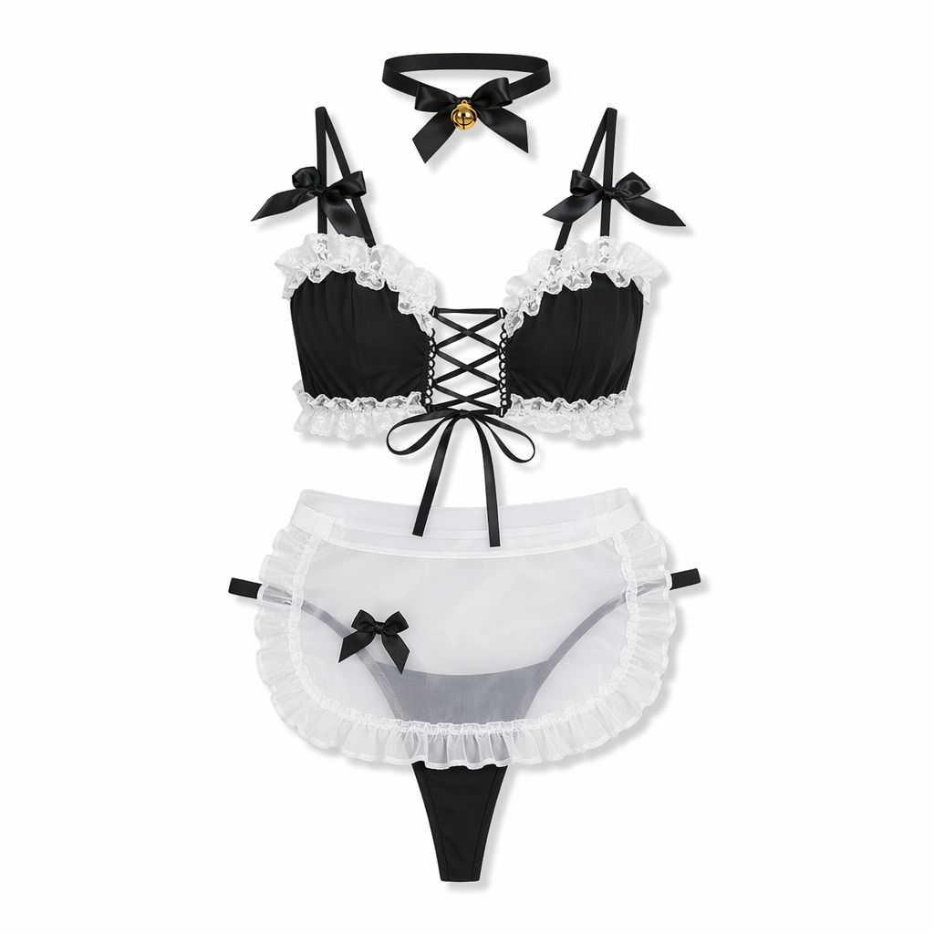 Fancy Lolita Maid Cosplay Set Black