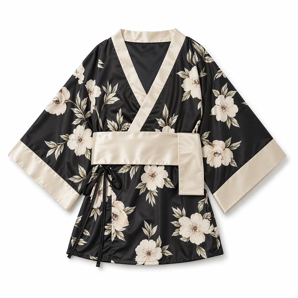 Floral Print Yukata Cosplay Costume S