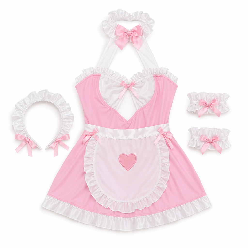 Anime Maid Cosplay Outfit Pink