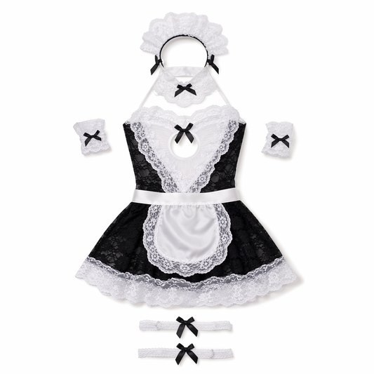 Lace French Maid Costume: Irresistible, Anime-inspired. Black