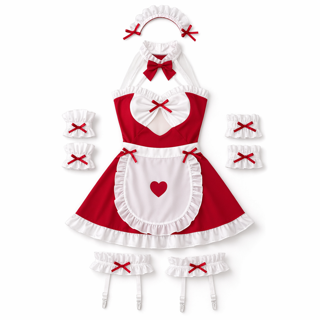 Anime Maid Cosplay Outfit Red