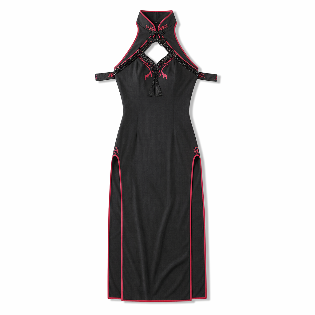 Cheongsam Cosplay Dress with High Side Split 3XL