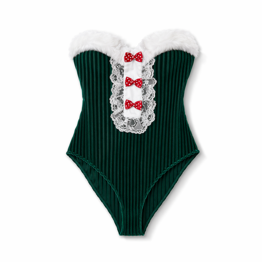 Elf Bodysuit: Green Christmas Green