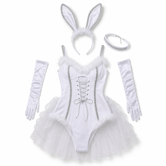 Irresistible Furry Bunny Girl Costume White