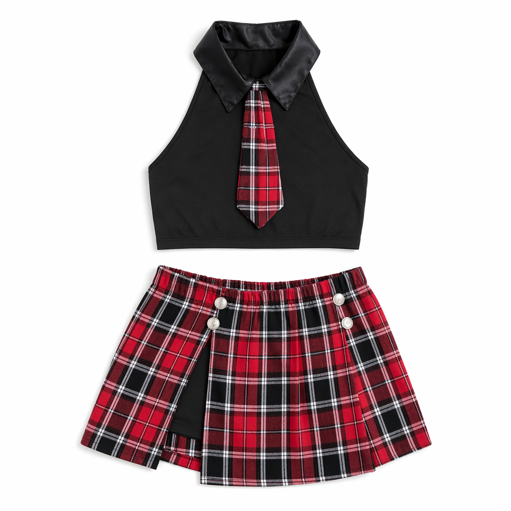Provocative Anime School Uniform Outfit Black