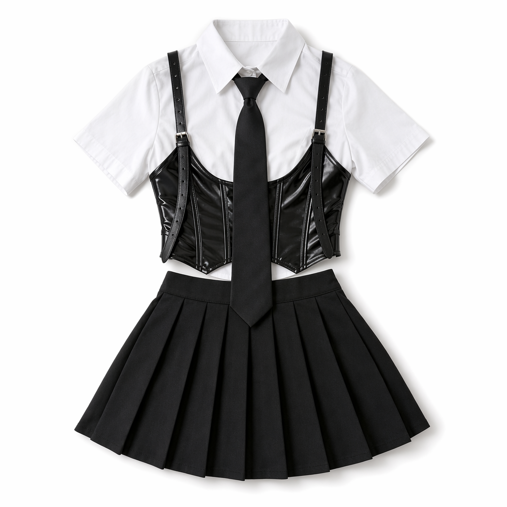 Irresistible Schoolgirl Cosplay Costume Set White