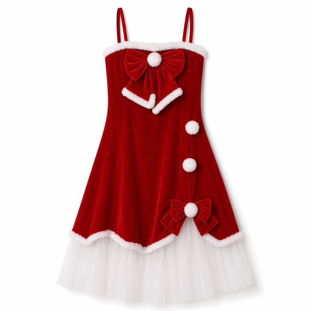 Elf Christmas Cosplay Costume: Santa Claus-inspired Red Velvet Outfit Dress