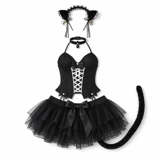 Neko Cat Costume Skirt. Black