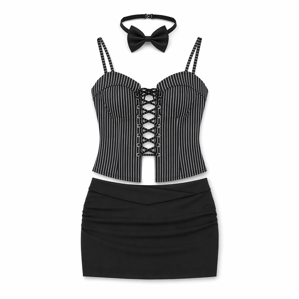 Secretary Costume - Bandage Stripes. S