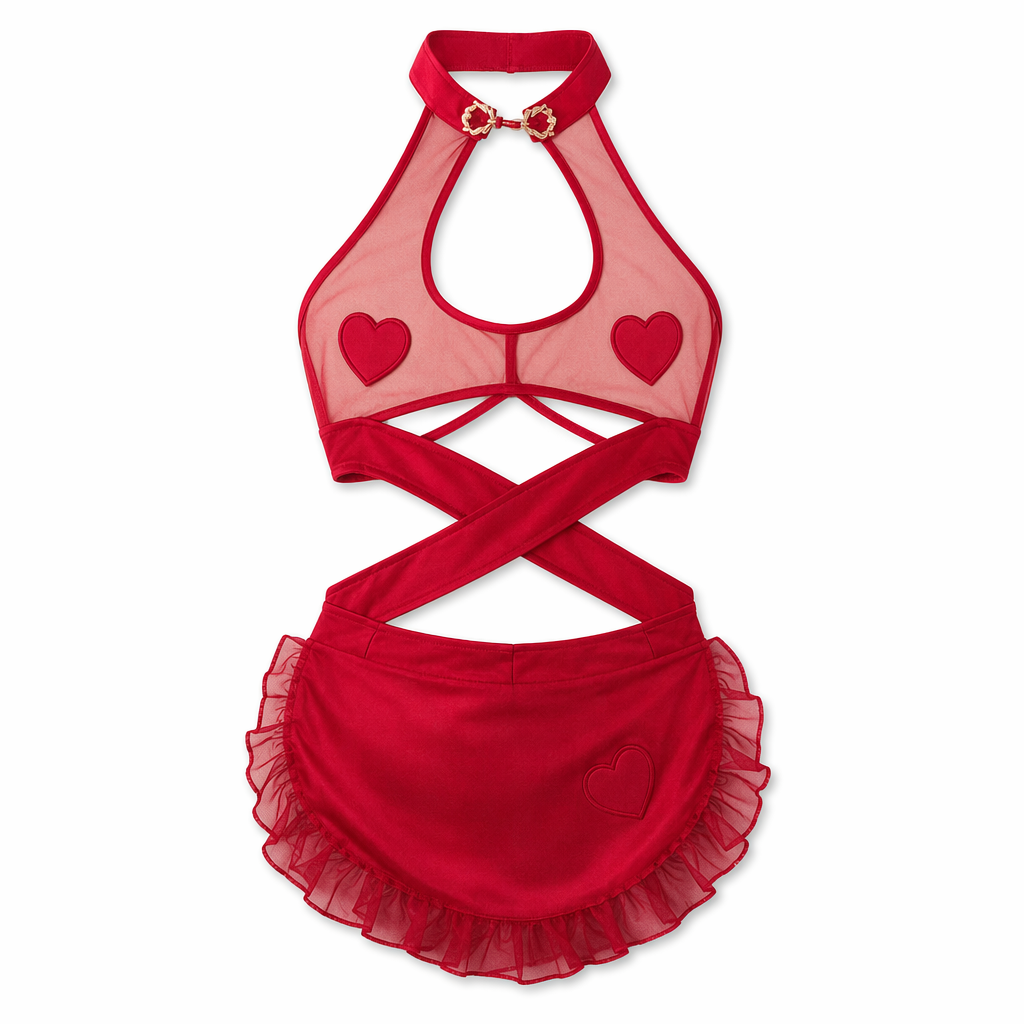 Adult Cheongsam Maid Costume Red