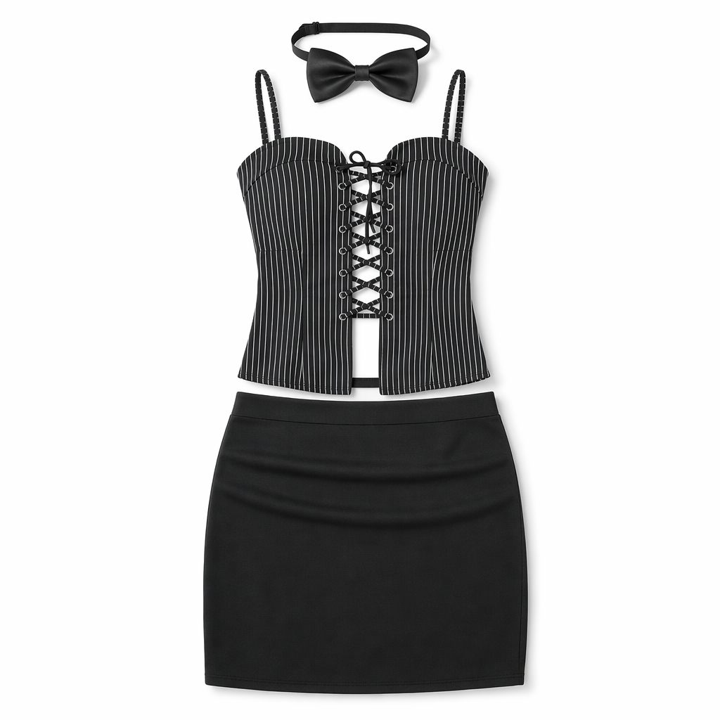 Secretary Costume - Bandage Stripes. L