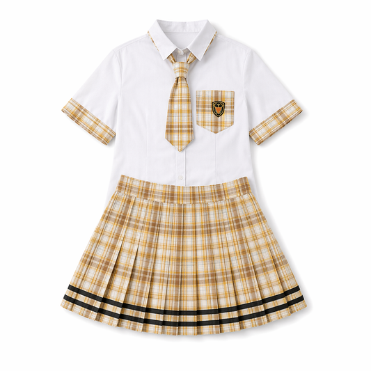 Japanese schoolgirl cosplay outfit. Yellow